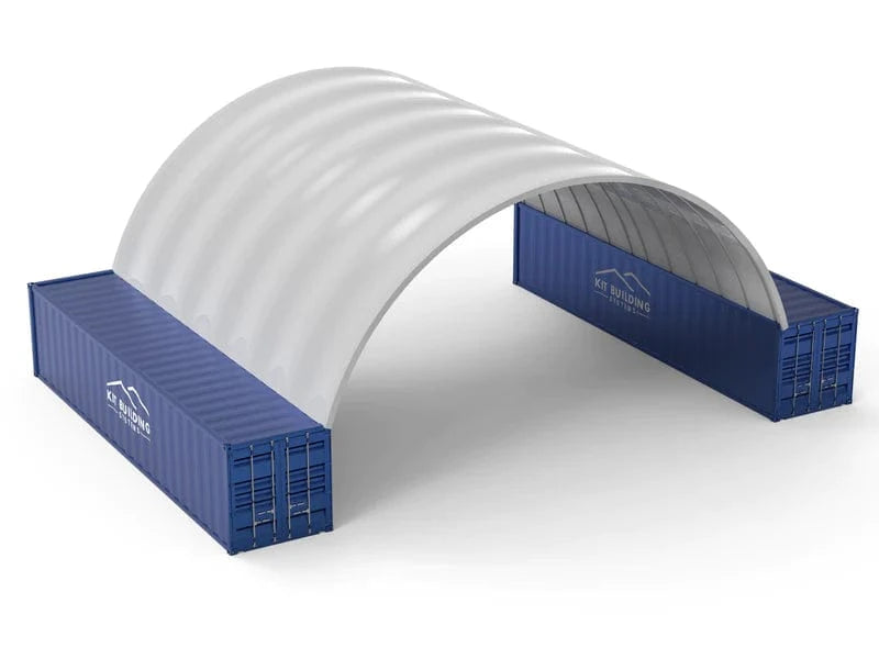 12m x 12m x 4.5m Container Canopy - Open both ends – Grey