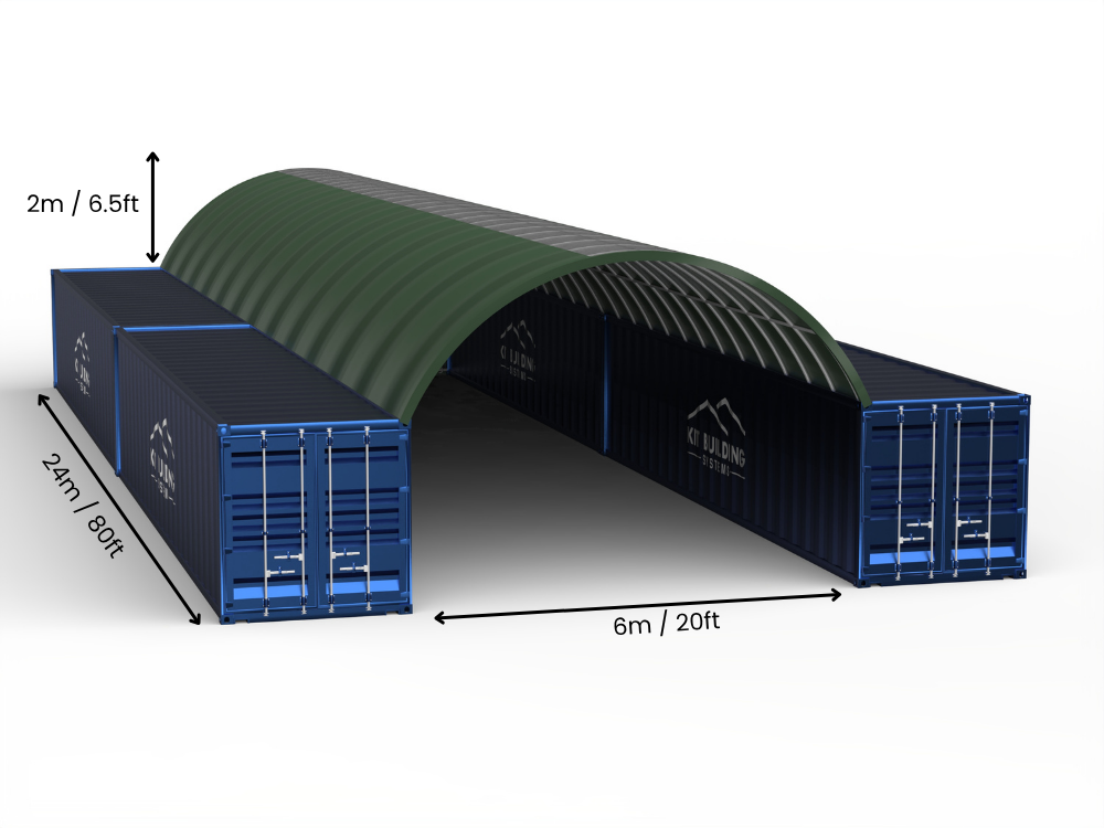Vão de 6m (20ft) | Toldos para Contêiner 20ft de Largura, 6,5ft de Altura (6m x 2m)