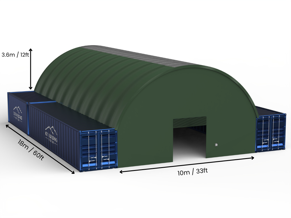Vão de 10m (33ft) | Toldos para Contêineres - 33ft x 12ft (10m x 3,6m)