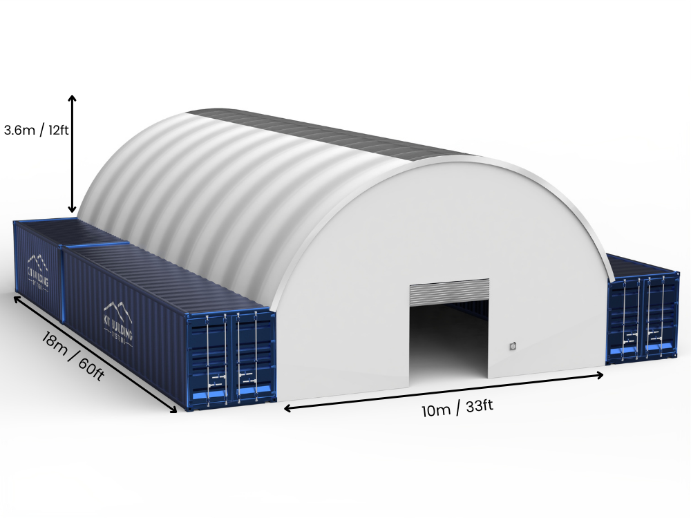 Vão de 10m (33ft) | Toldos para Contêineres - 33ft x 12ft (10m x 3,6m)