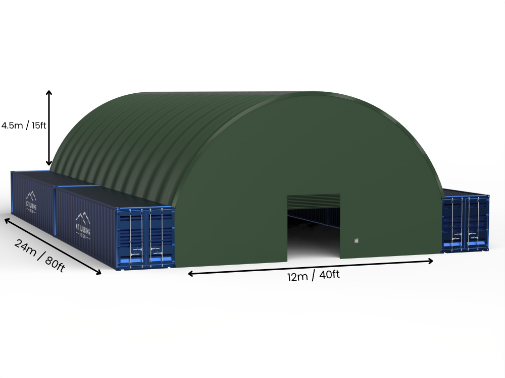 Vão de 12m (40 pés) | Toldos para Contêineres - 40 pés x 12 pés (12m x 4,5m)