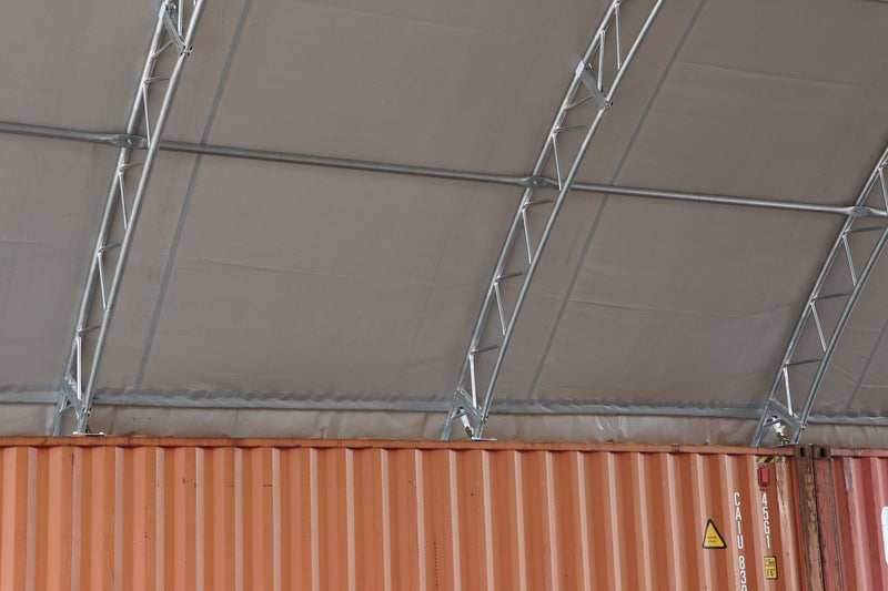 Abrigo de Contêiner - 60ft x 40ft x 20ft (18,3m x 12m x 6m) Instalado no Interior dos contêineres