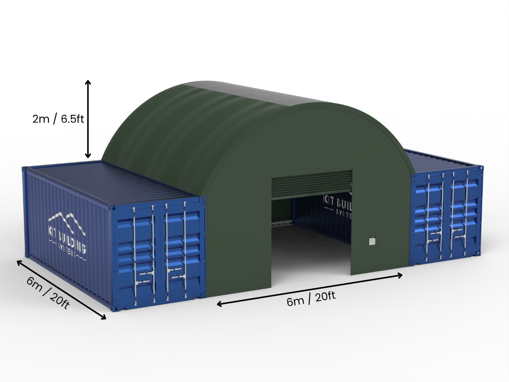 Vão de 6m (20ft) | Toldos para Contêiner 20ft de Largura, 6,5ft de Altura (6m x 2m)