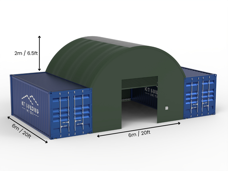 Vão de 6m (20ft) | Toldos para Contêiner 20ft de Largura, 6,5ft de Altura (6m x 2m)