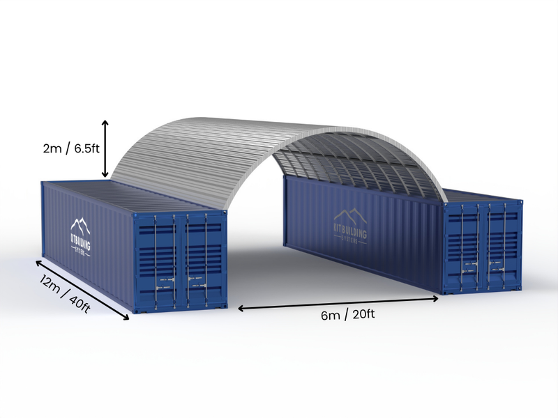 Coberturas de Contêiner de Aço - 20ft x 40ft x 6,5ft (6m x 12m x 2m)