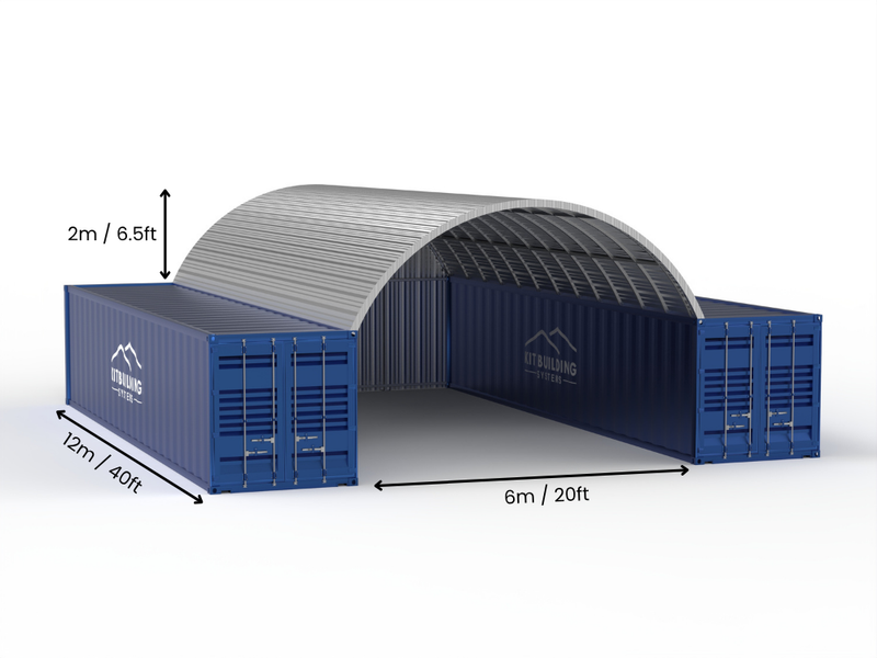 Coberturas de Contêiner de Aço - 20ft x 40ft x 6,5ft (6m x 12m x 2m)