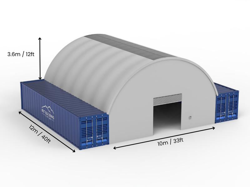 Vão de 10m (33ft) | Toldos para Contêineres - 33ft x 12ft (10m x 3,6m)