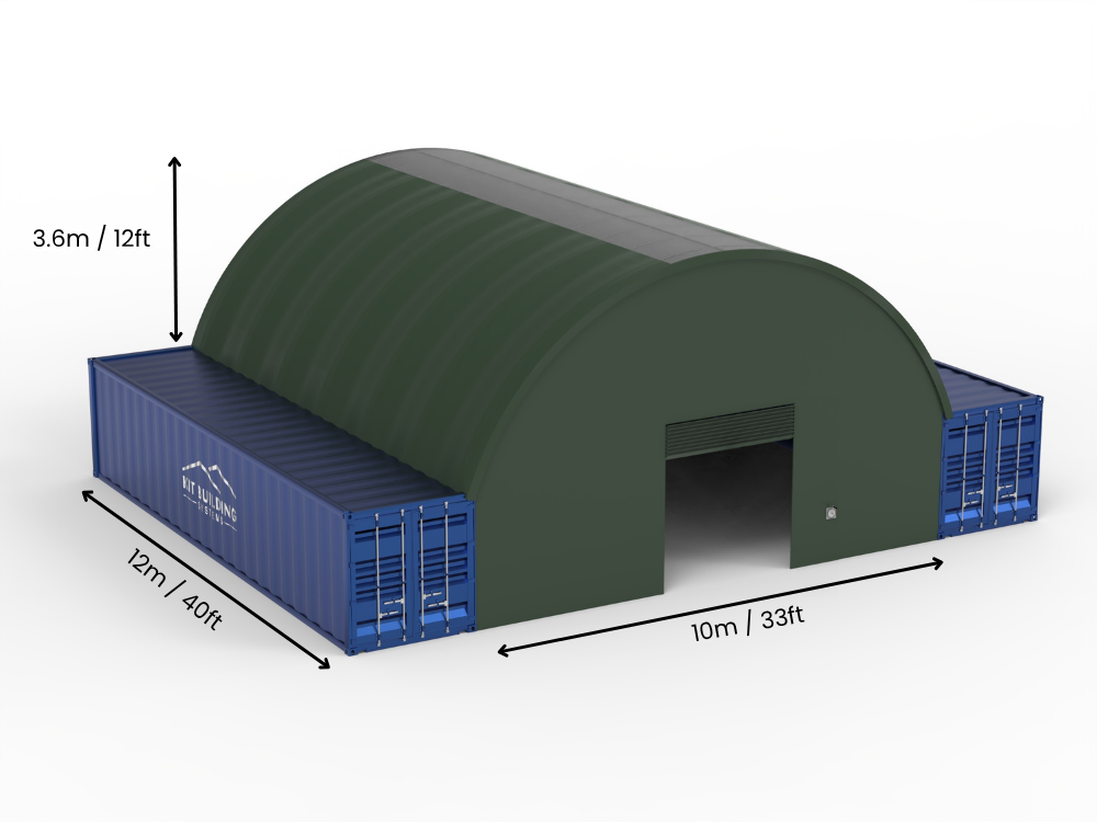 Vão de 10m (33ft) | Toldos para Contêineres - 33ft x 12ft (10m x 3,6m)