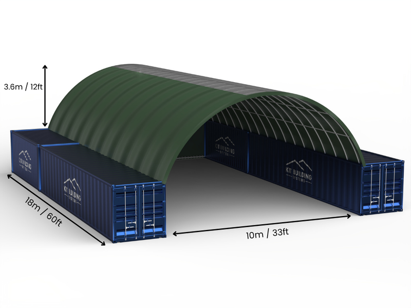 Vão de 10m (33ft) | Toldos para Contêineres - 33ft x 12ft (10m x 3,6m)