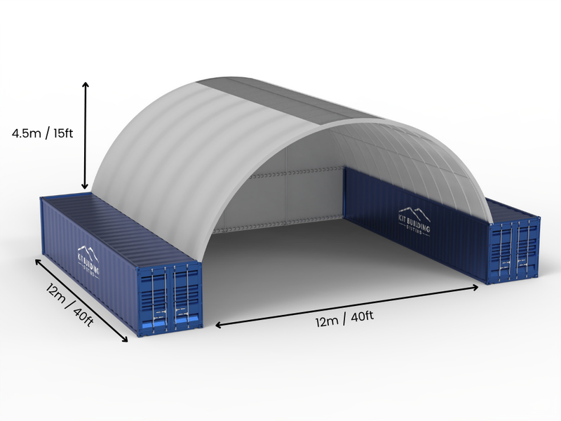 Vão de 12m (40 pés) | Toldos para Contêineres - 40 pés x 12 pés (12m x 4,5m)