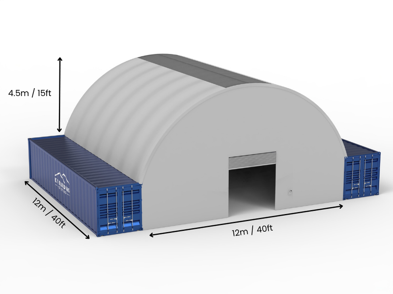 Vão de 12m (40 pés) | Toldos para Contêineres - 40 pés x 12 pés (12m x 4,5m)