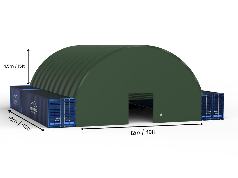 Vão de 12m (40 pés) | Toldos para Contêineres - 40 pés x 12 pés (12m x 4,5m)