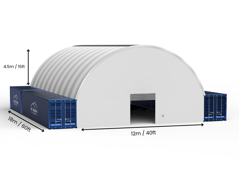 Vão de 12m (40 pés) | Toldos para Contêineres - 40 pés x 12 pés (12m x 4,5m)