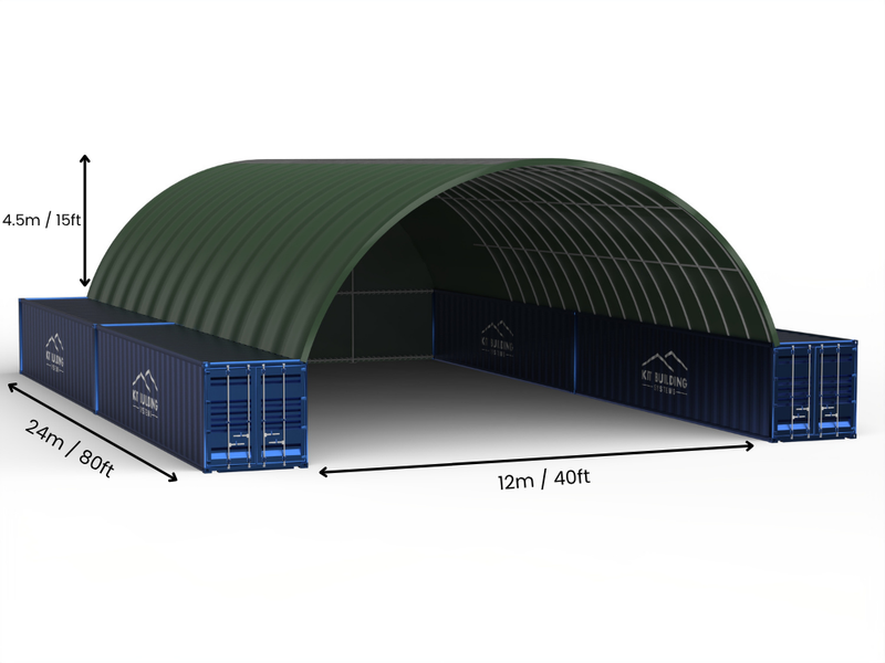 Vão de 12m (40 pés) | Toldos para Contêineres - 40 pés x 12 pés (12m x 4,5m)