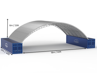 Vão de 18m (60ft) | Coberturas de Contêiner de Aço 60ft de Largura, 20ft de Altura (18m x 6m)