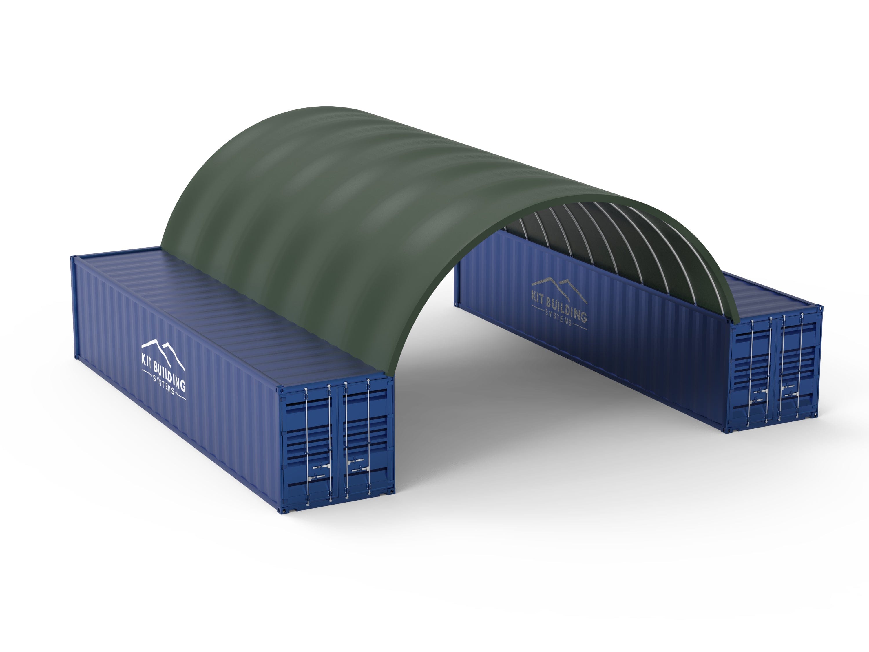 Kit Buildings Military Green / None Container Shelter - 26ft x 40ft x 10ft (8m x 12m x 3m)